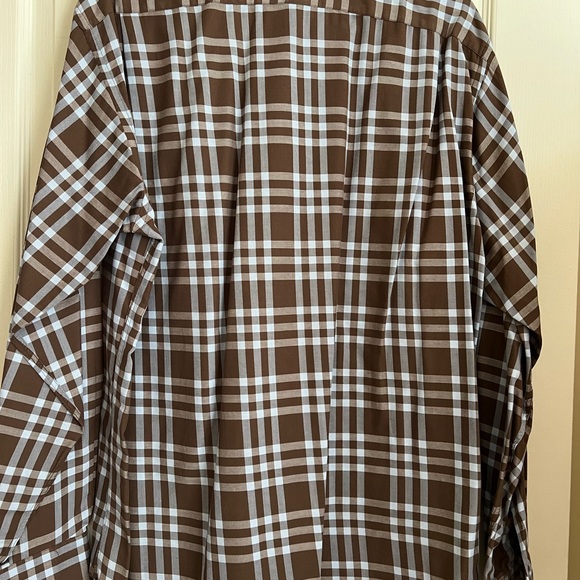 Burberry Mens button down shirt. Brown plaid - Picture 5 of 8